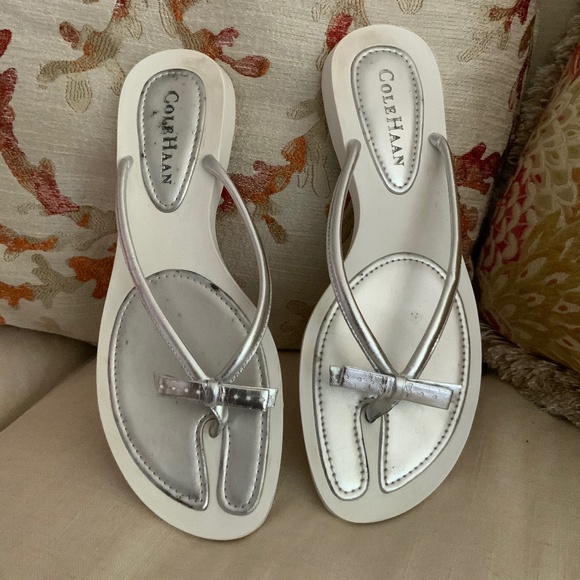 ColeHaan Silver/White “Bikini” Sandal Fun Feminine - Picture 2 of 13